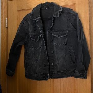 black distressed vintage jean jacket